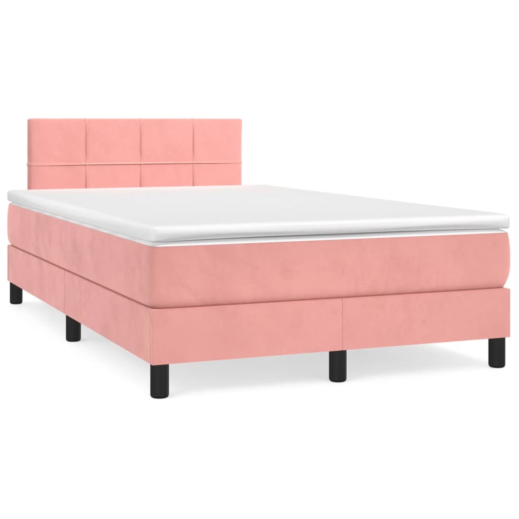 Sommier à lattes de lit avec matelas Rose 120x200 cm Velours
