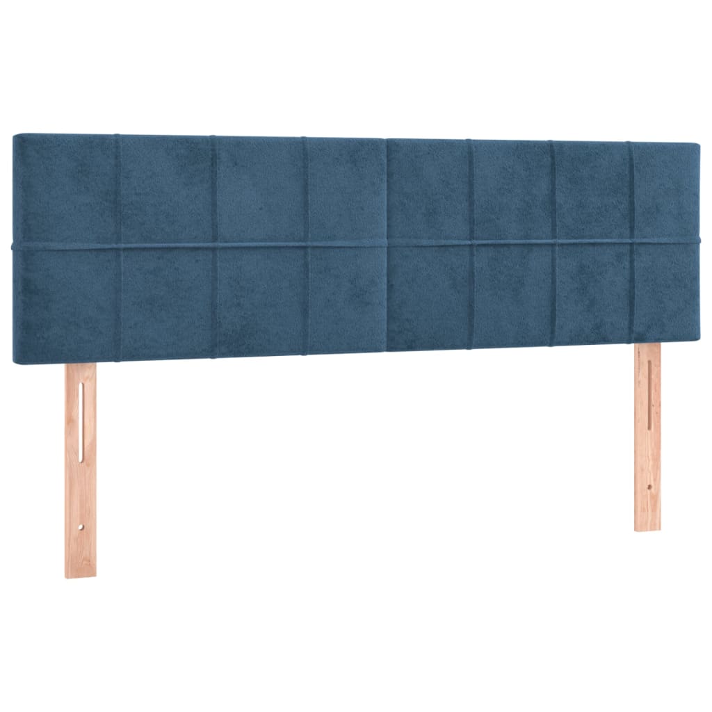 Sommier à lattes de lit et matelas Bleu foncé 140x190cm Velours - XIOS
