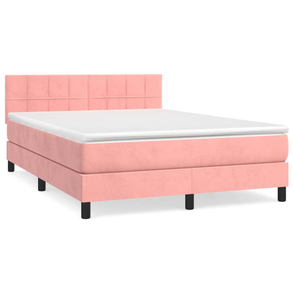 Sommier à lattes de lit avec matelas Rose 140x190 cm Velours - XIOS