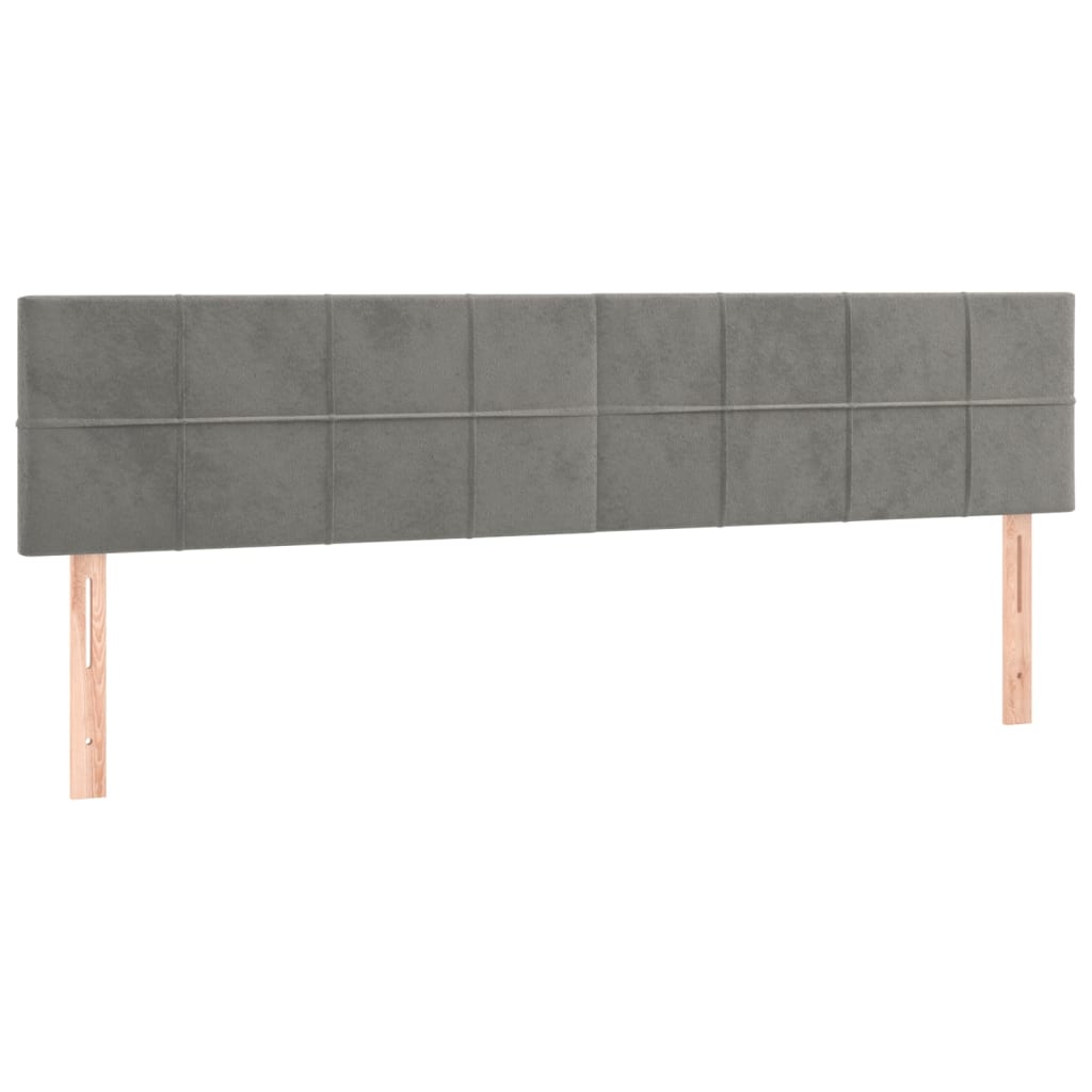 Sommier à lattes de lit et matelas Gris clair 160x200cm Velours - XIOS