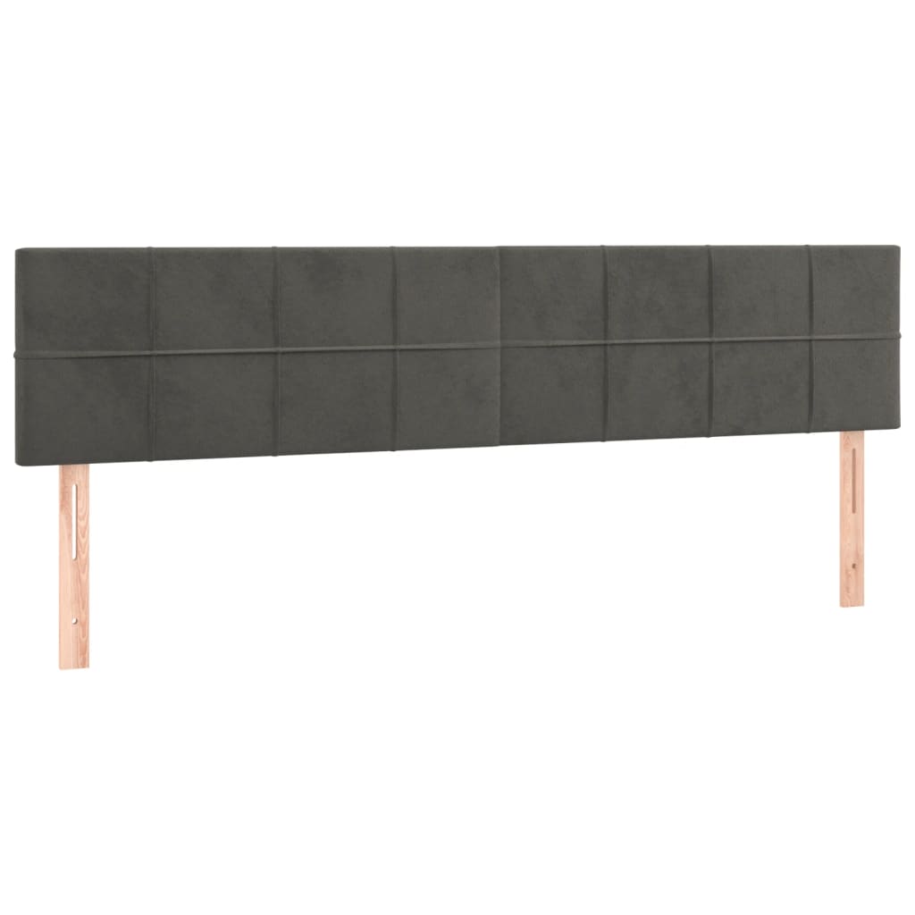 Sommier à lattes de lit et matelas Gris foncé 200x200cm Velours - XIOS