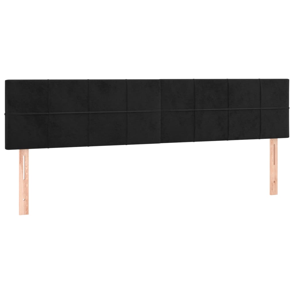Sommier à lattes de lit et matelas Noir 200x200 cm Velours - XIOS