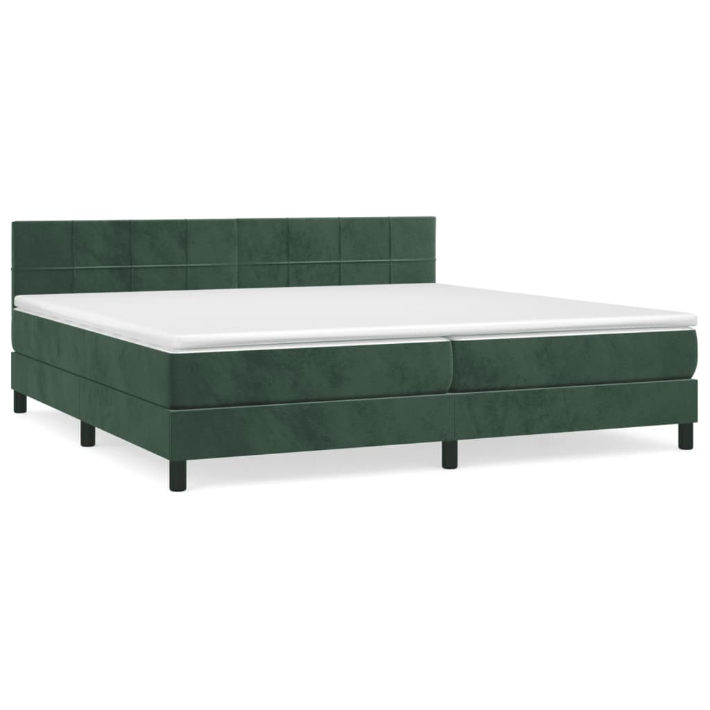 Sommier à lattes de lit et matelas Vert foncé 200x200cm Velours - XIOS