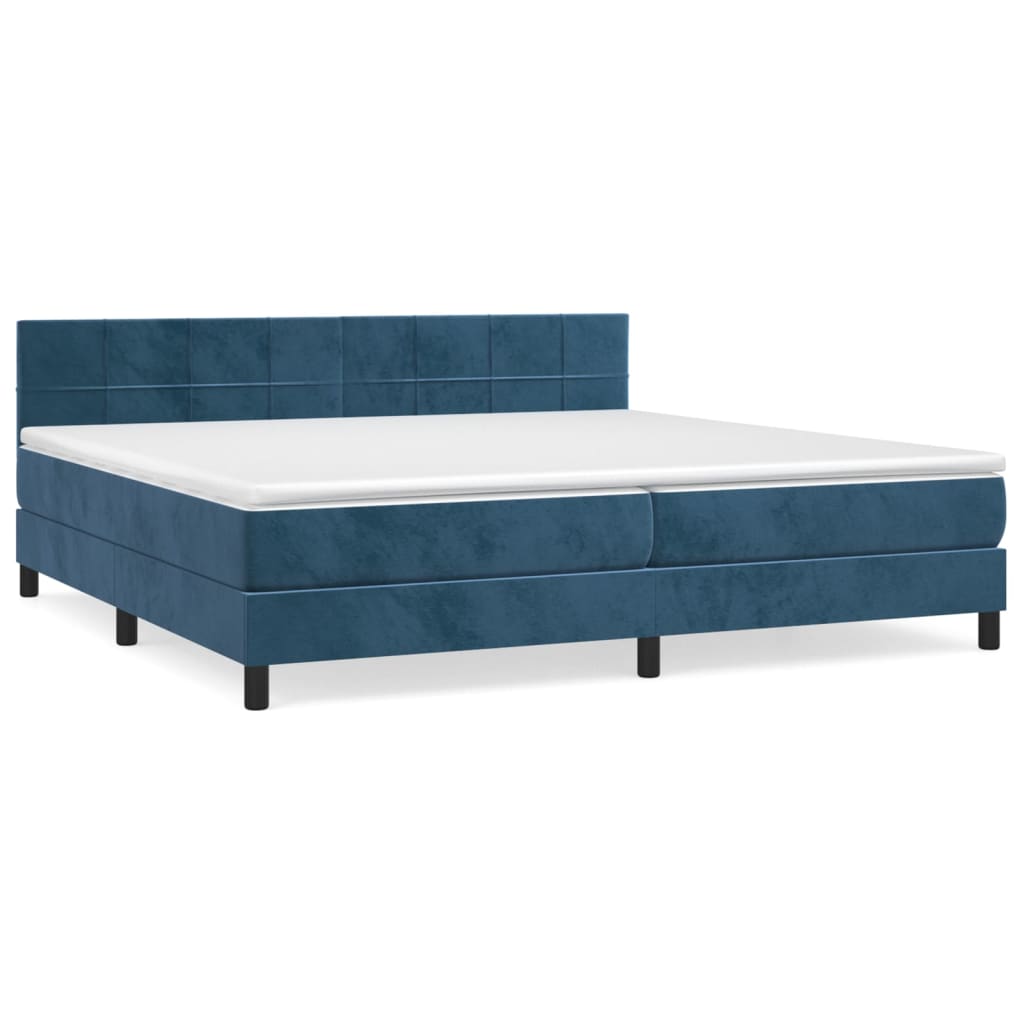 Sommier à lattes de lit et matelas Bleu foncé 200x200cm Velours - XIOS