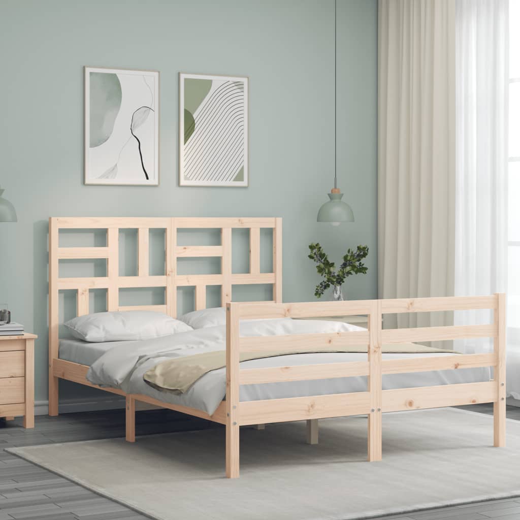 Cadre de lit sans matelas 140x200 cm bois massif - XIOS
