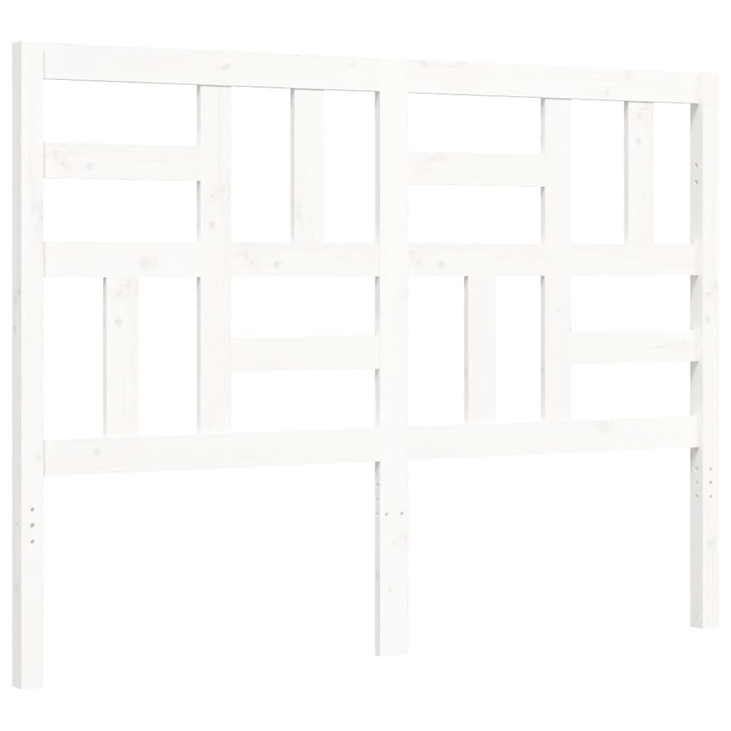 Cadre de lit sans matelas blanc 140x200 cm bois massif - XIOS