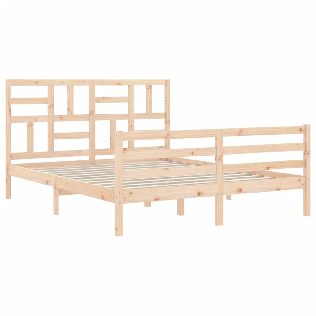 Cadre de lit sans matelas 160x200 cm bois massif - XIOS