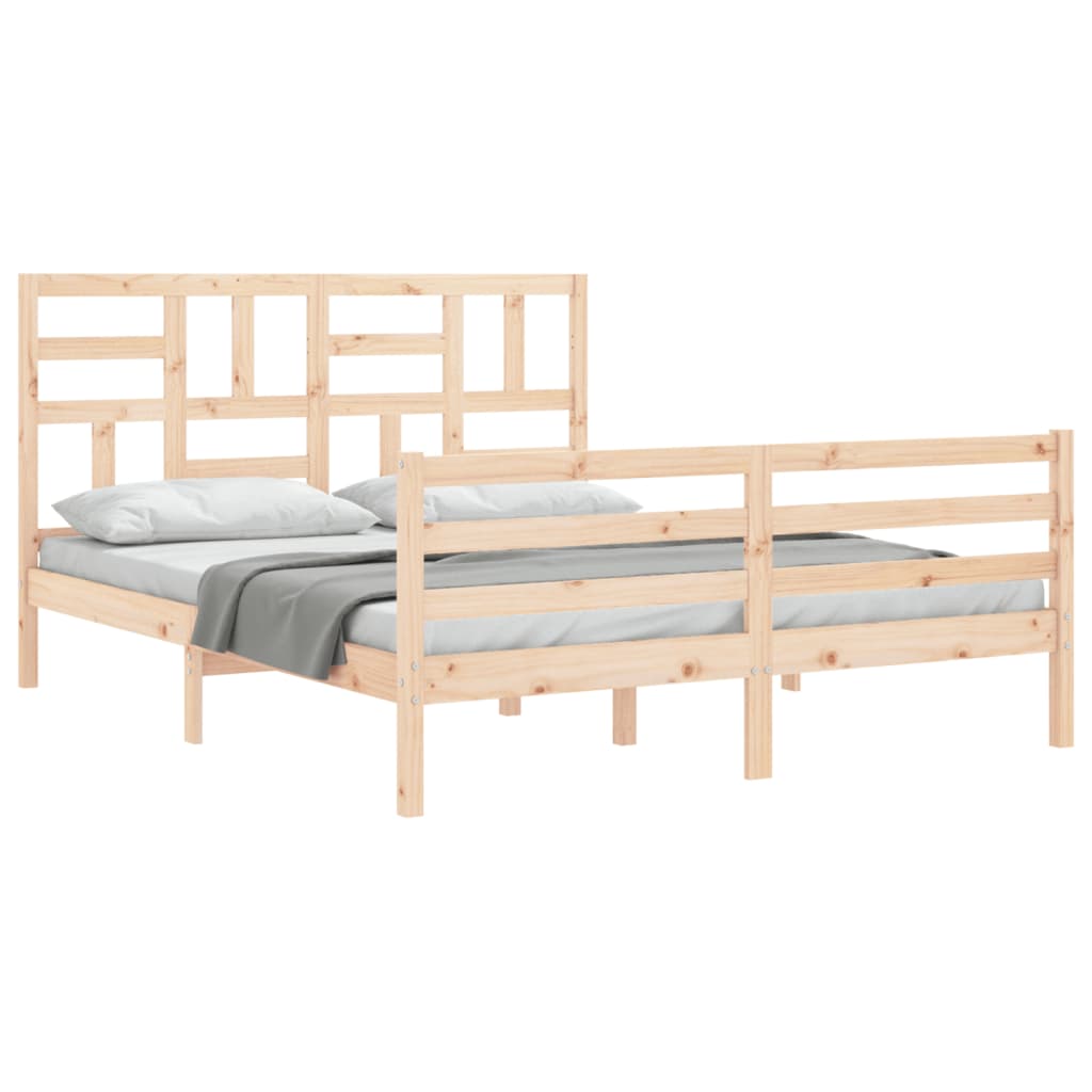 Cadre de lit sans matelas 160x200 cm bois massif - XIOS