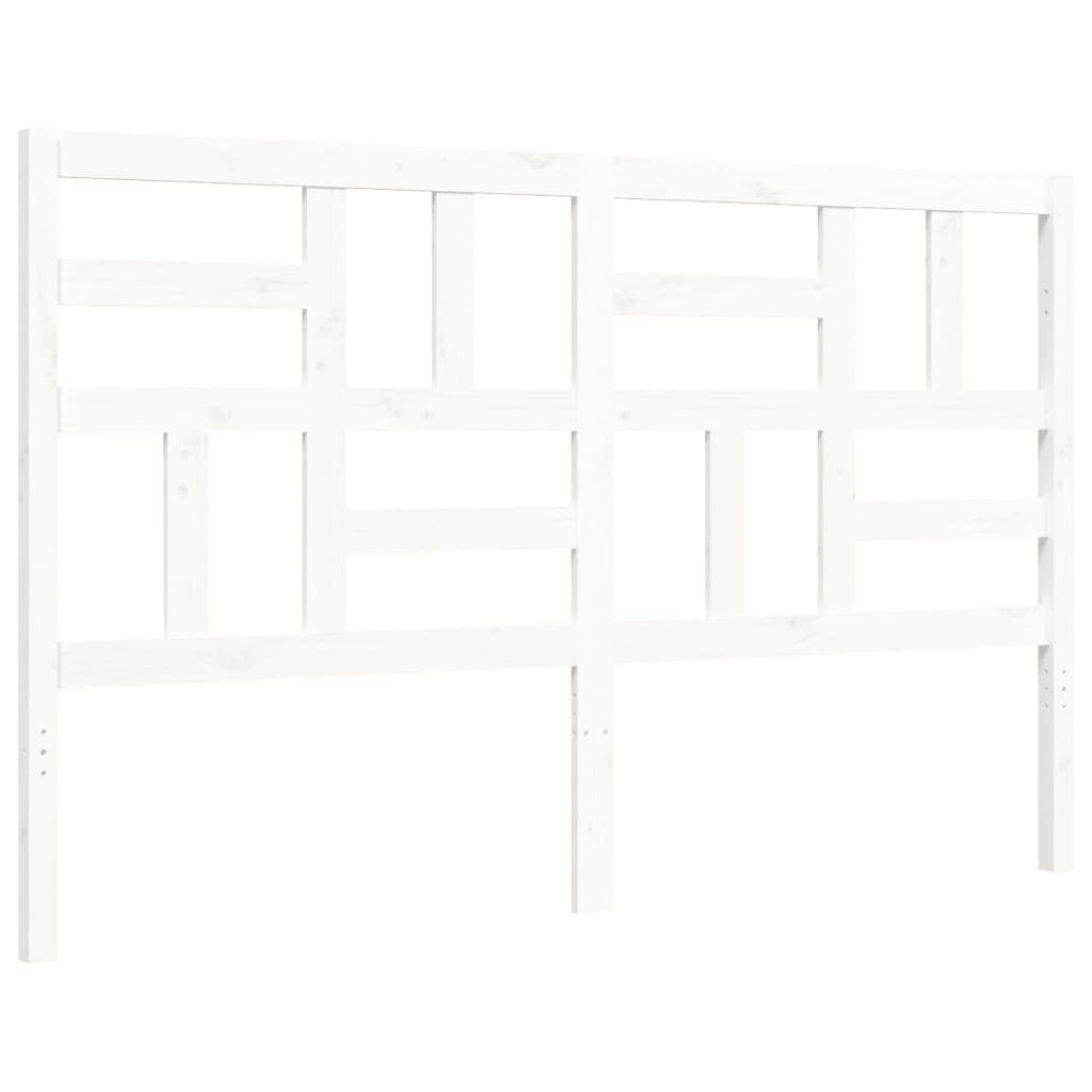 Cadre de lit sans matelas blanc 160x200 cm bois massif - XIOS