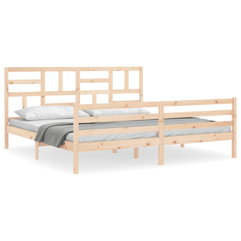 Cadre de lit sans matelas 200x200 cm bois massif - XIOS
