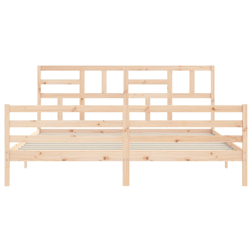 Cadre de lit sans matelas 200x200 cm bois massif - XIOS