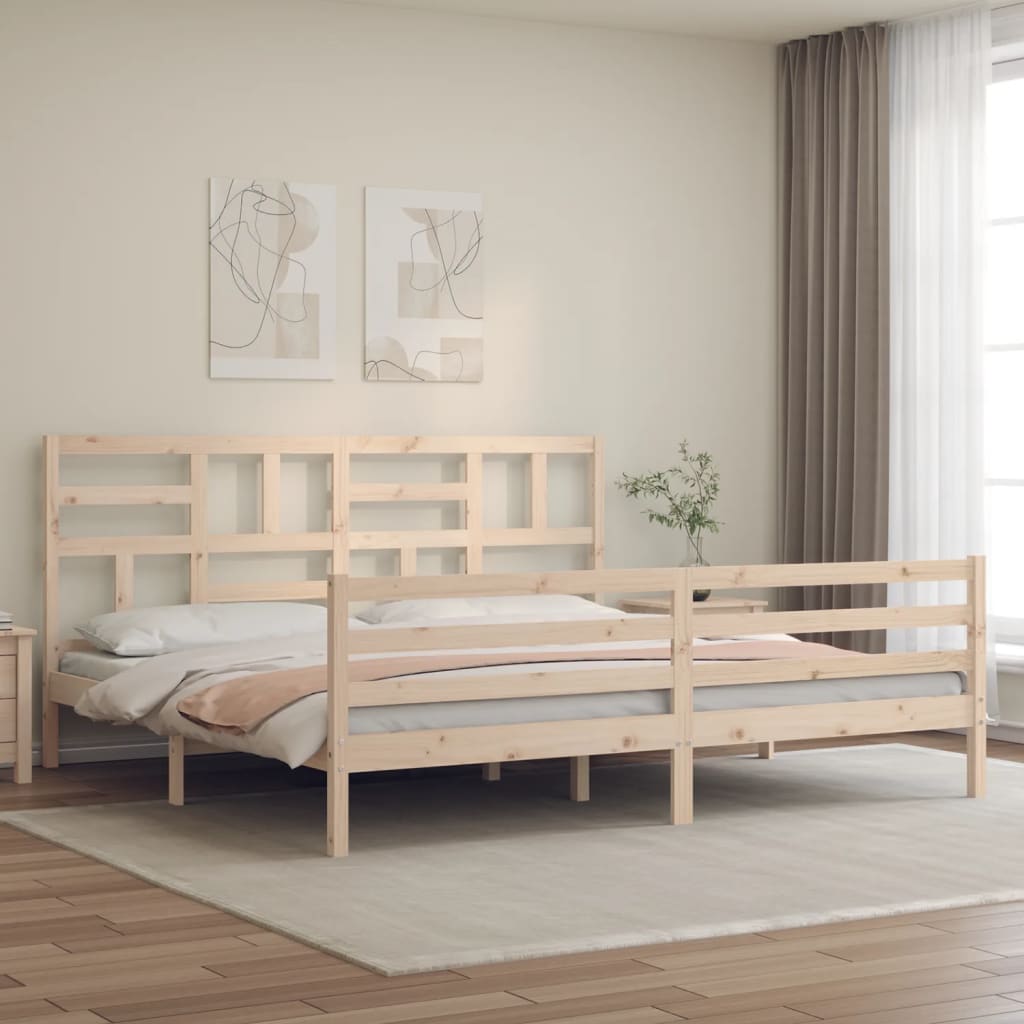 Cadre de lit sans matelas 200x200 cm bois massif - XIOS