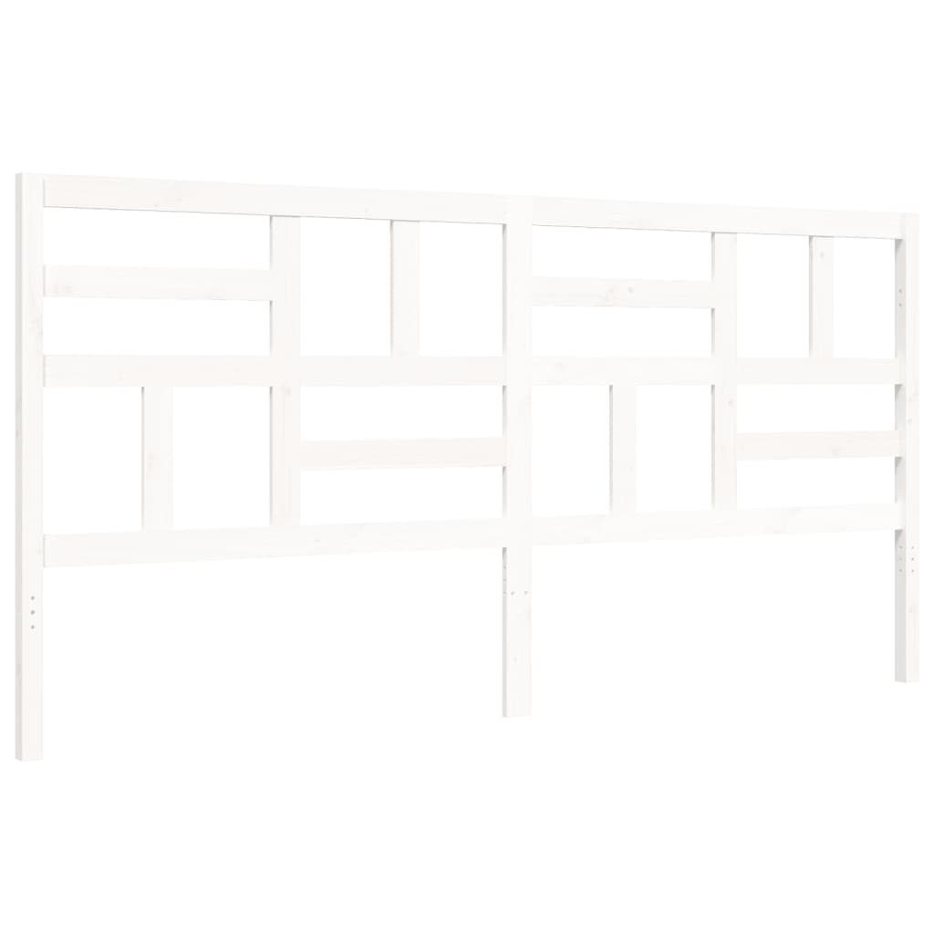 Cadre de lit sans matelas blanc 200x200 cm bois massif - XIOS