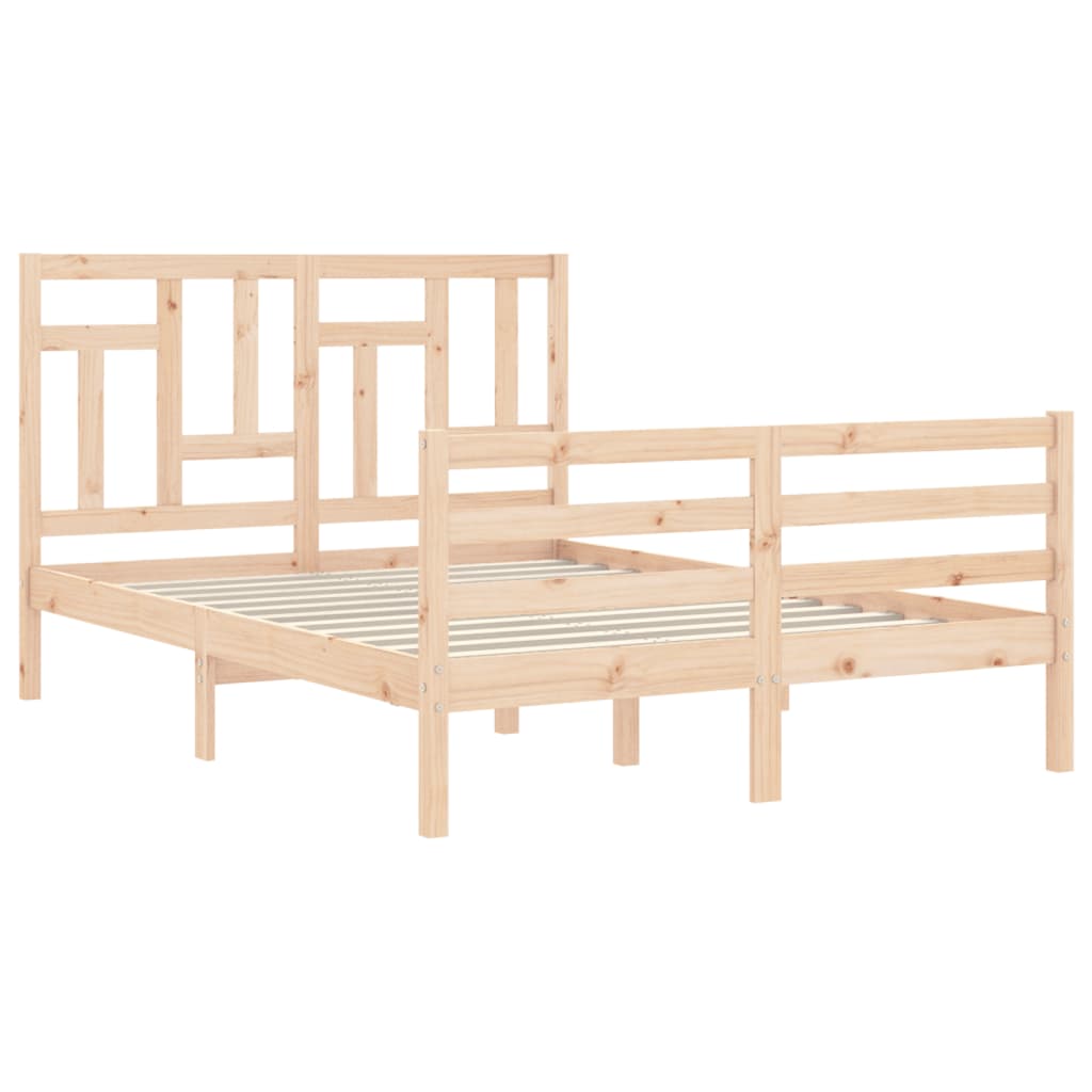 Cadre de lit sans matelas 140x190 cm bois massif - XIOS