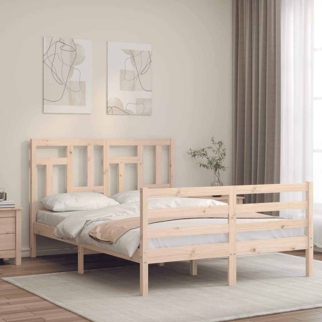 Cadre de lit sans matelas 140x190 cm bois massif - XIOS