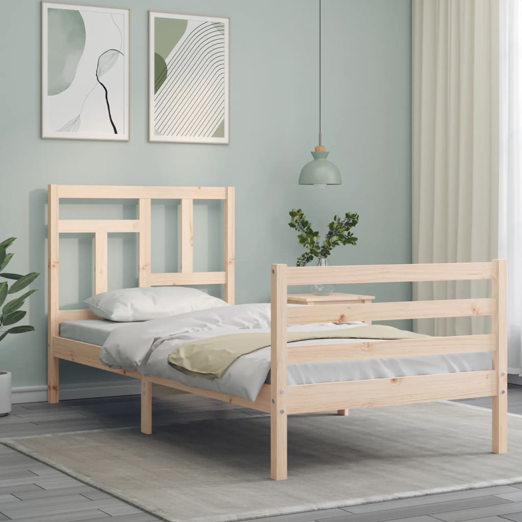 Cadre de lit sans matelas 90x200 cm bois massif - XIOS