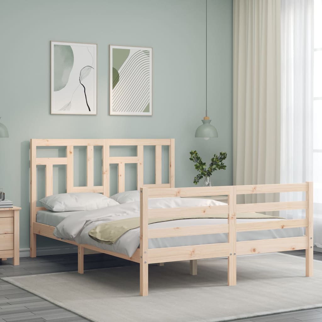 Cadre de lit sans matelas 140x200 cm bois massif - XIOS