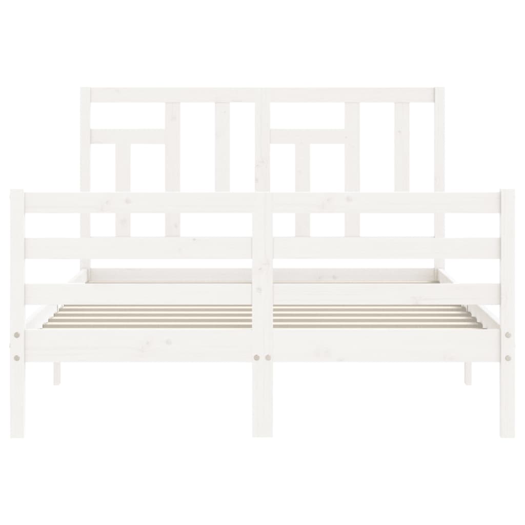 Cadre de lit sans matelas blanc 140x200 cm bois massif - XIOS