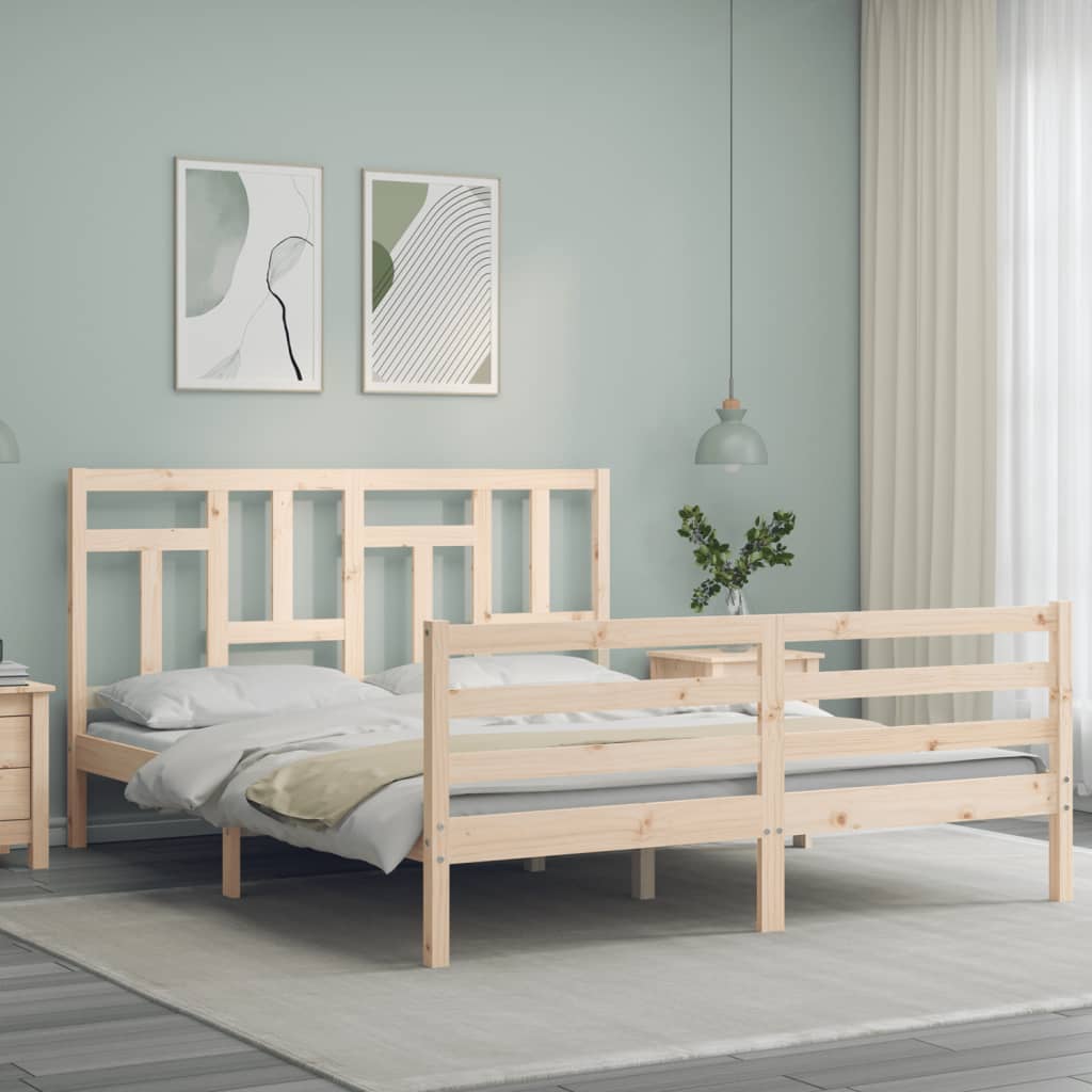 Cadre de lit sans matelas 160x200 cm bois massif - XIOS