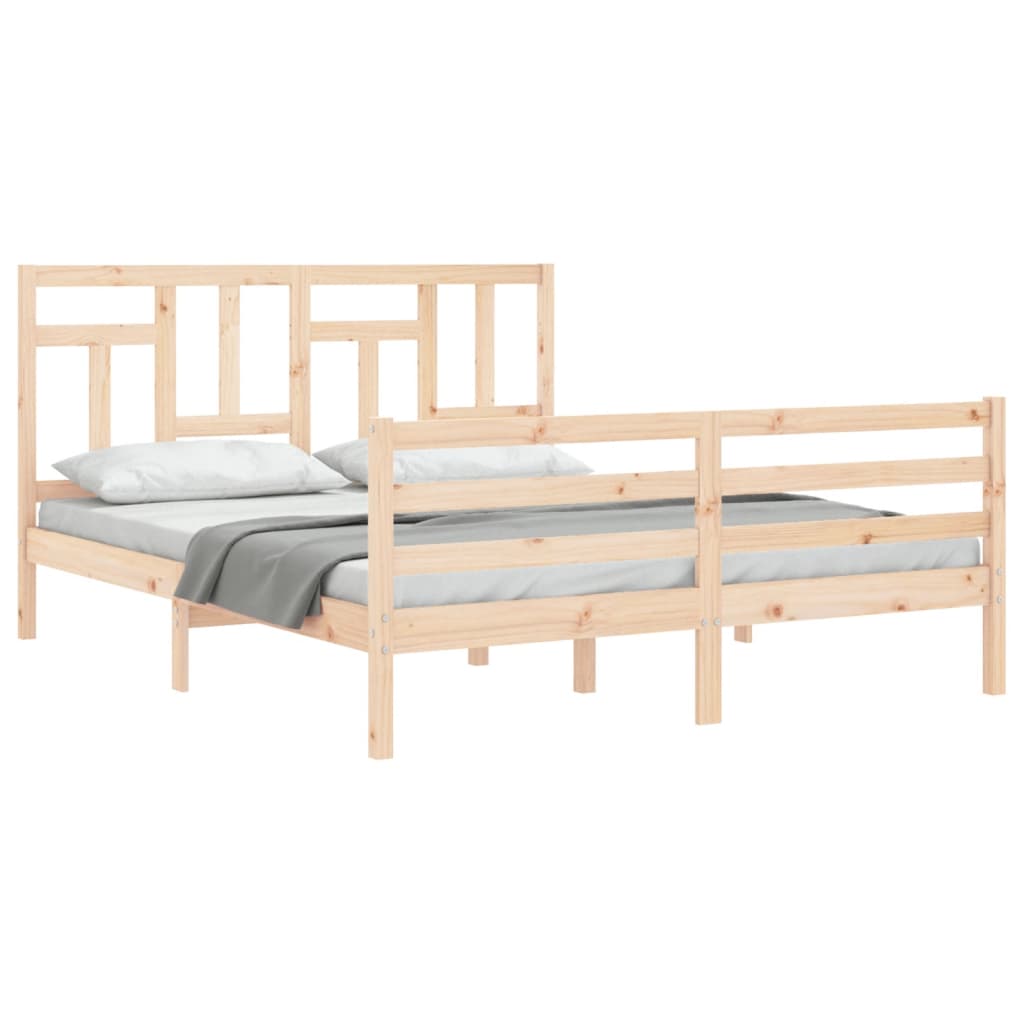 Cadre de lit sans matelas 160x200 cm bois massif - XIOS