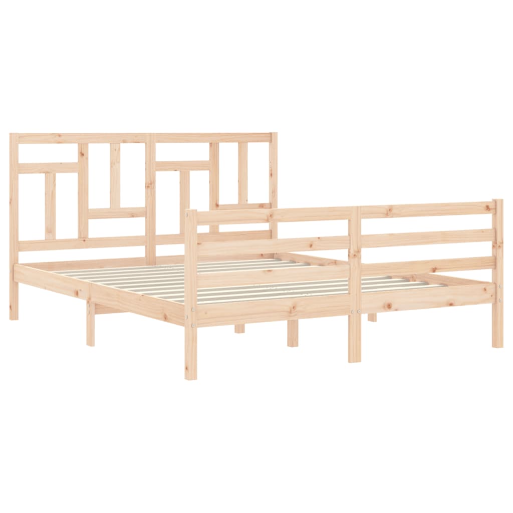 Cadre de lit sans matelas 160x200 cm bois massif - XIOS