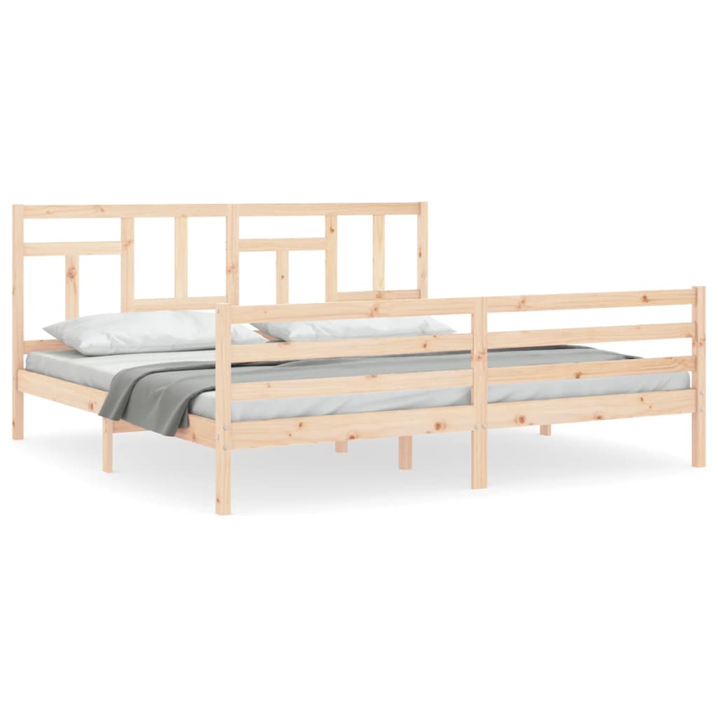 Cadre de lit sans matelas 200x200 cm bois massif - XIOS