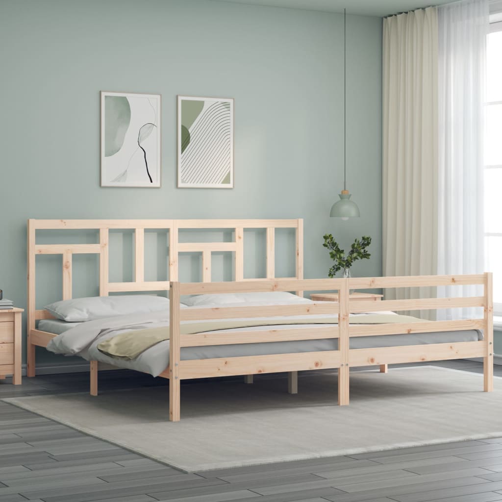 Cadre de lit sans matelas 200x200 cm bois massif - XIOS
