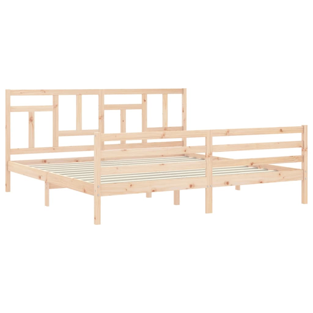 Cadre de lit sans matelas 200x200 cm bois massif - XIOS