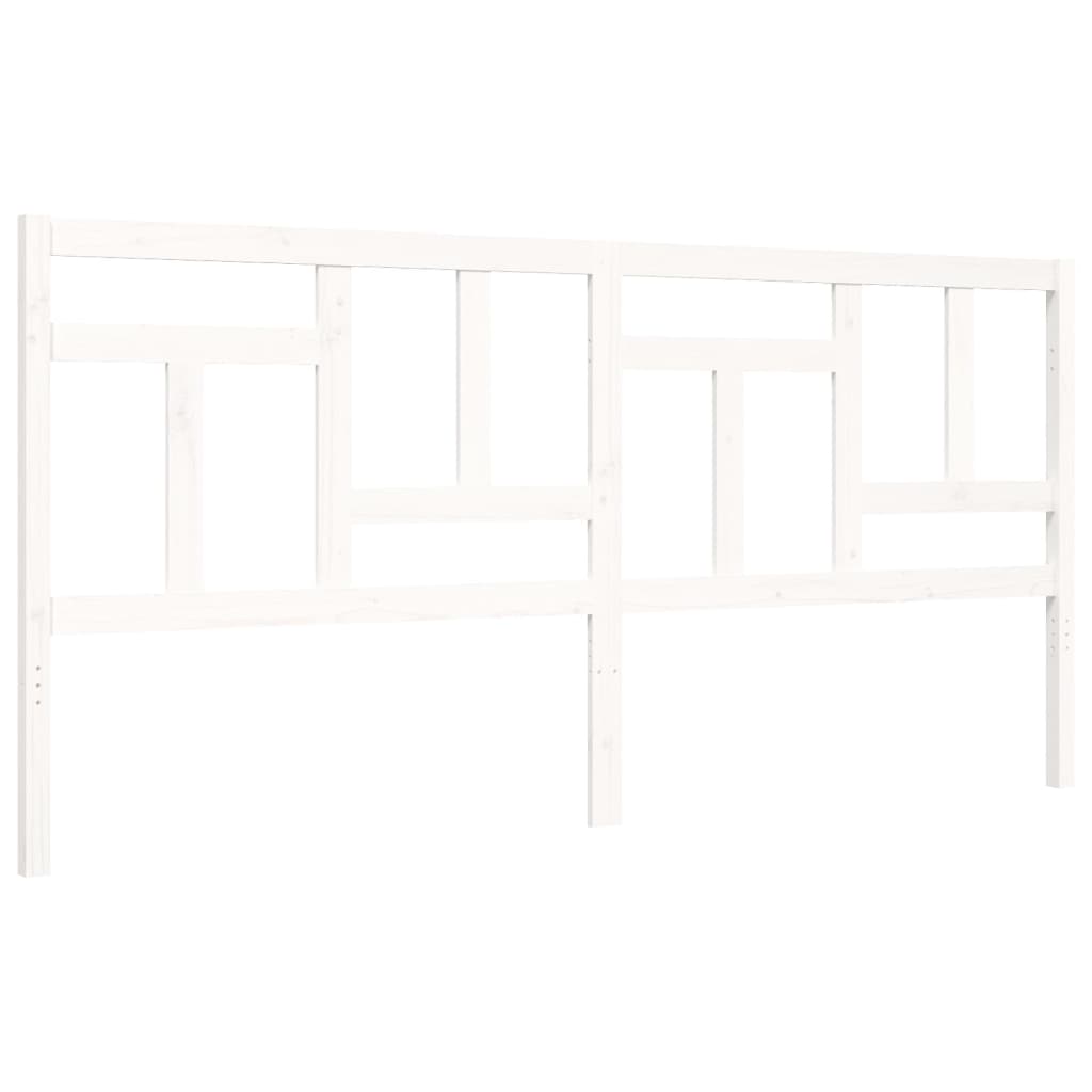 Cadre de lit sans matelas blanc 200x200 cm bois massif - XIOS