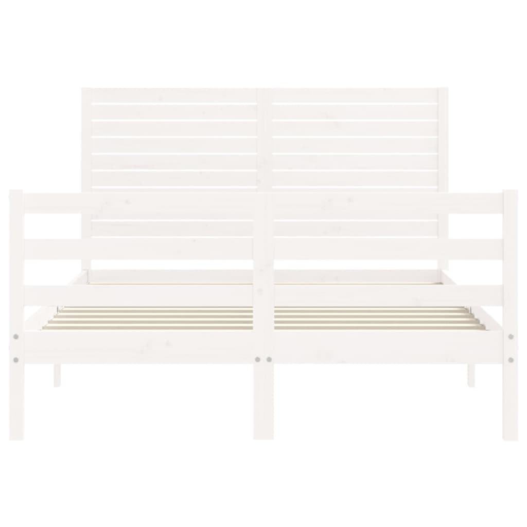 Cadre de lit sans matelas blanc bois massif - XIOS
