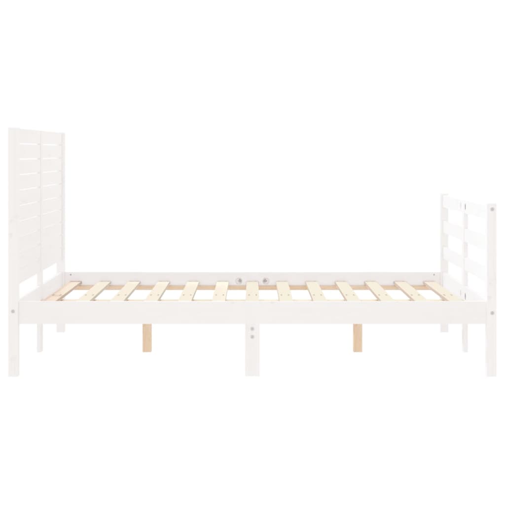 Cadre de lit sans matelas blanc bois massif - XIOS