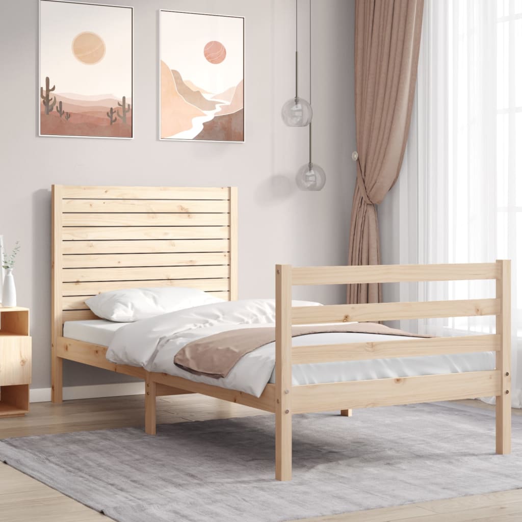 Cadre de lit sans matelas 100x200 cm bois massif - XIOS