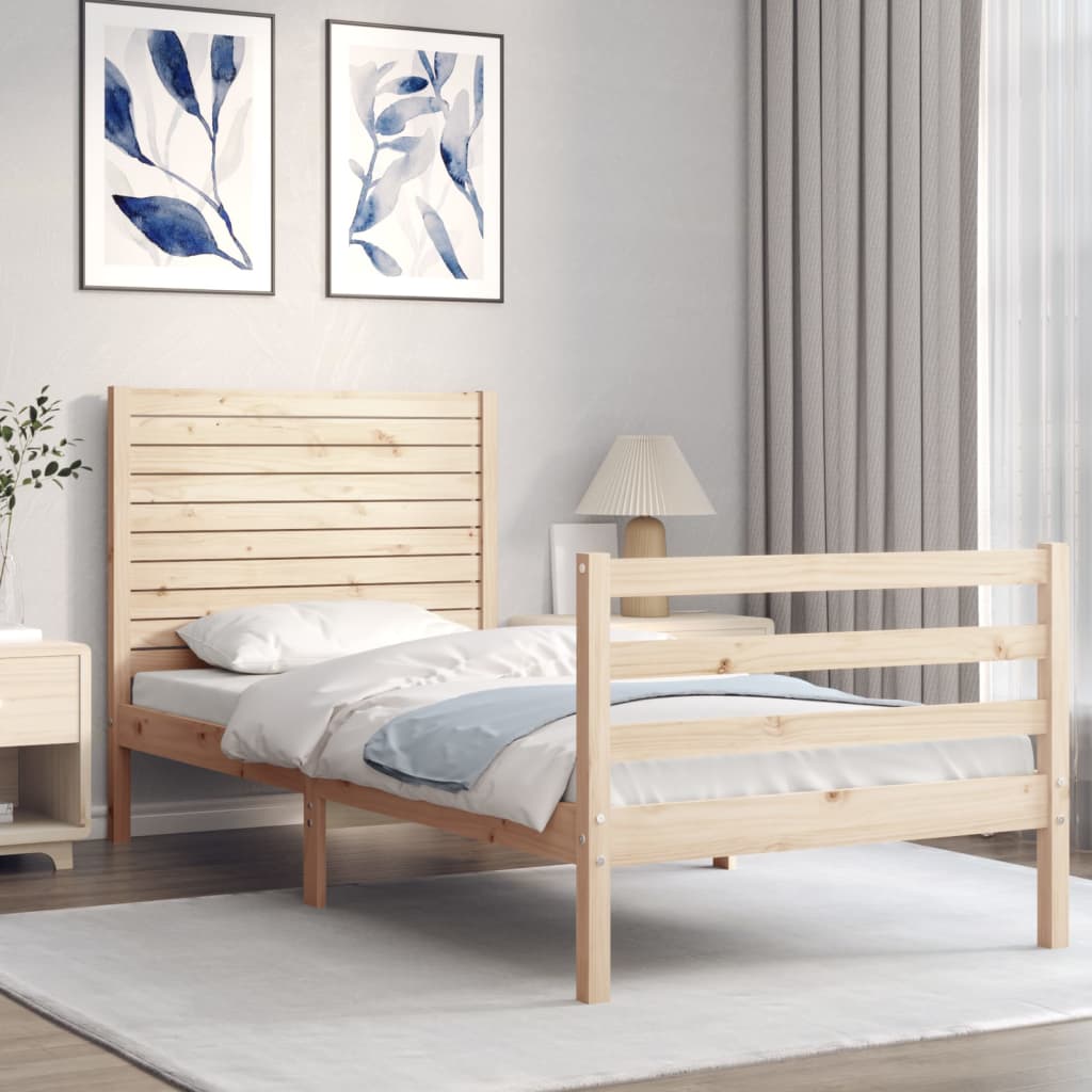 Cadre de lit sans matelas 100x200 cm bois massif - XIOS