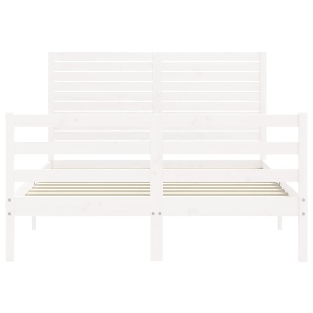 Cadre de lit sans matelas blanc 120x200 cm bois massif - XIOS