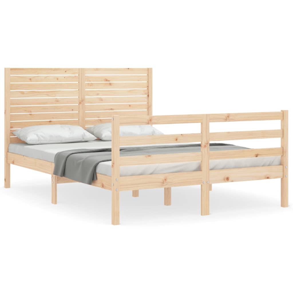 Cadre de lit sans matelas 140x200 cm bois massif - XIOS
