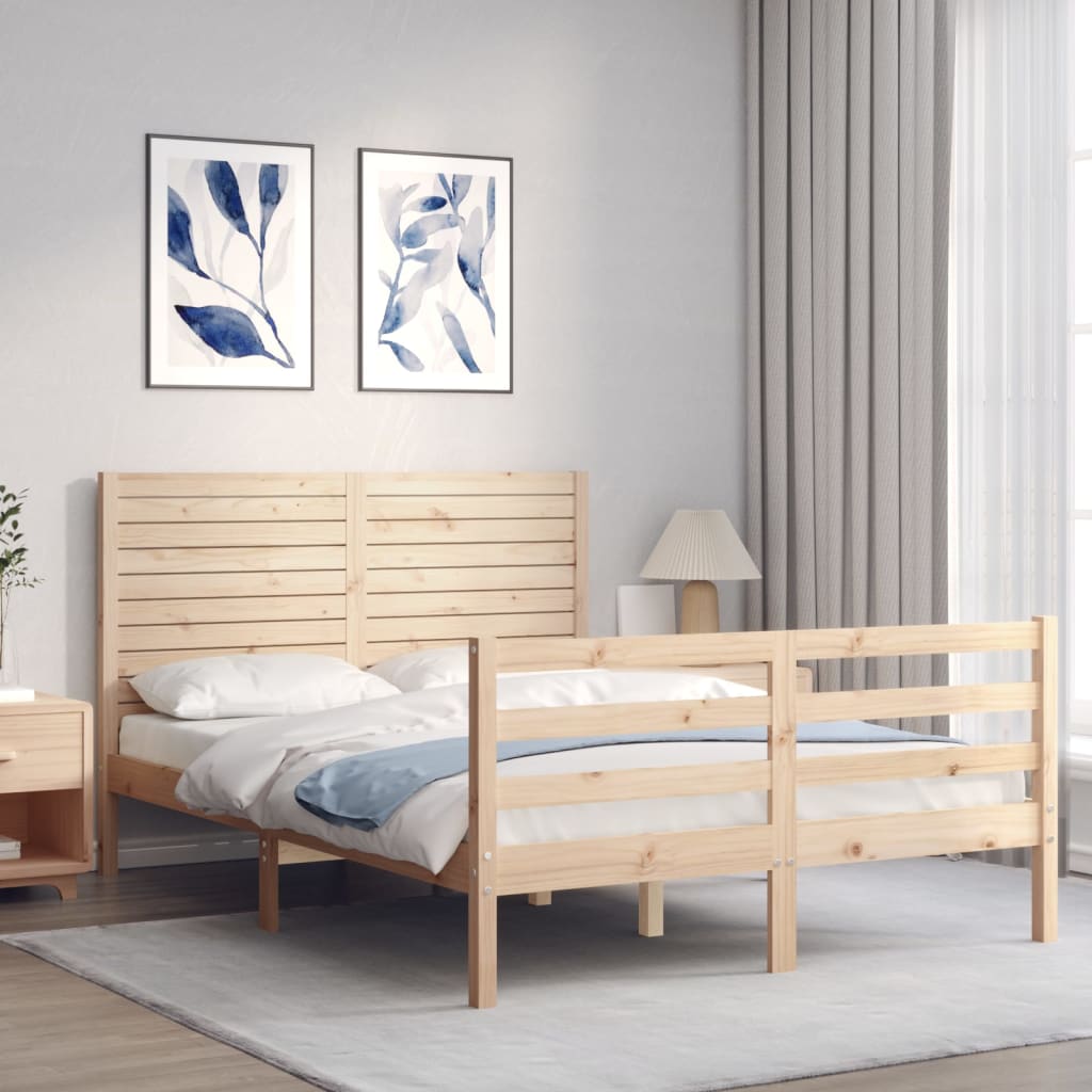 Cadre de lit sans matelas 140x200 cm bois massif - XIOS