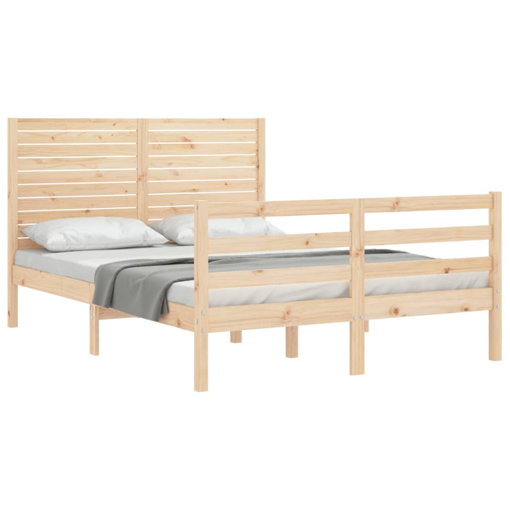 Cadre de lit sans matelas 140x200 cm bois massif - XIOS