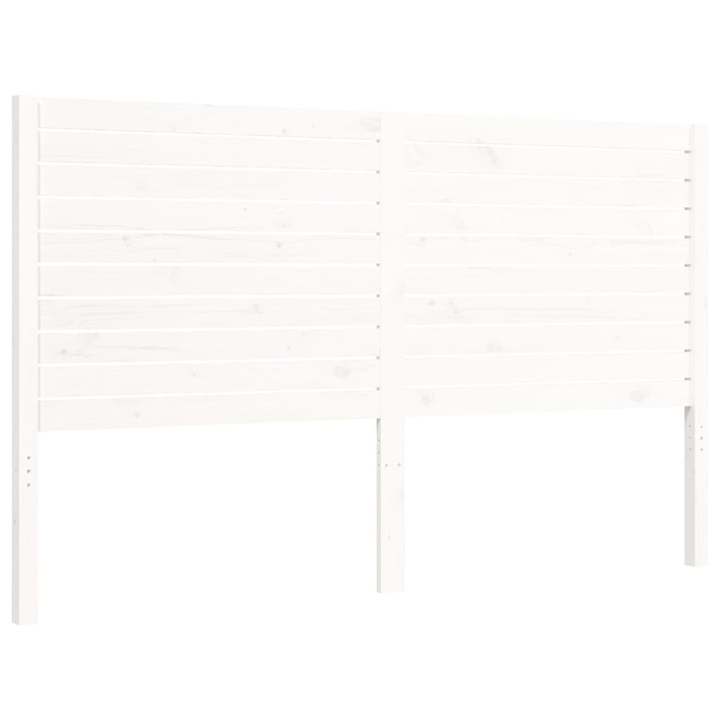 Cadre de lit sans matelas blanc 160x200 cm bois massif - XIOS