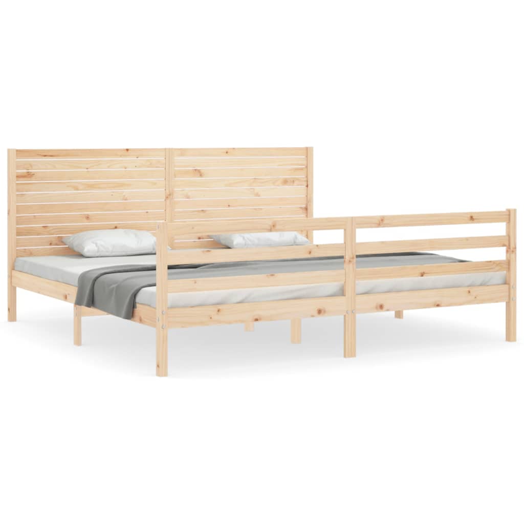 Cadre de lit sans matelas 200x200 cm bois massif - XIOS