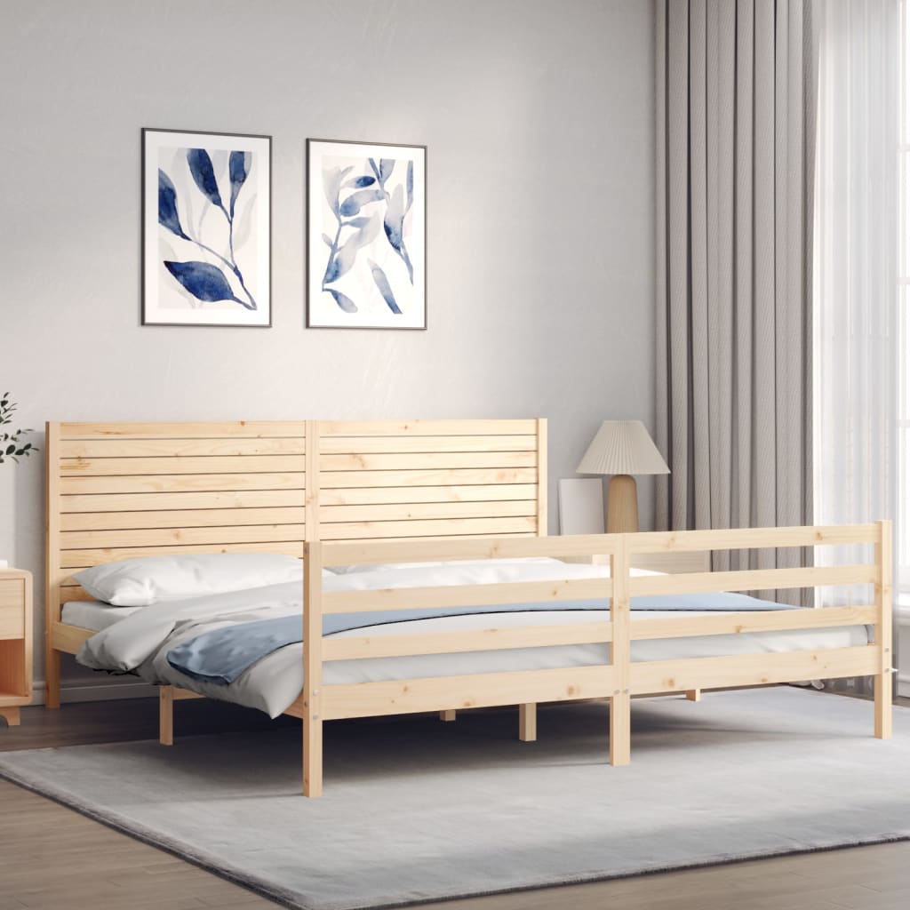 Cadre de lit sans matelas 200x200 cm bois massif - XIOS