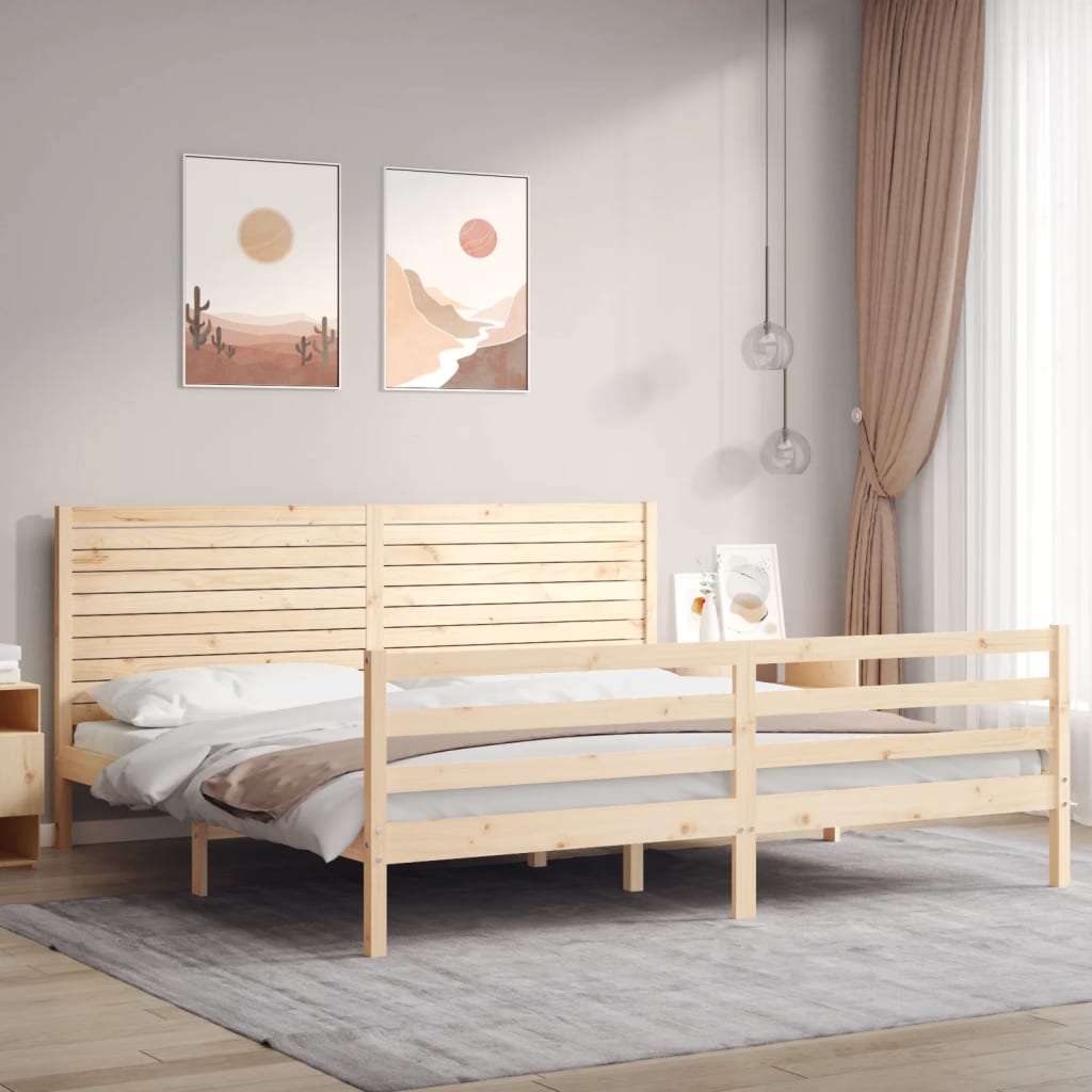Cadre de lit sans matelas 200x200 cm bois massif - XIOS