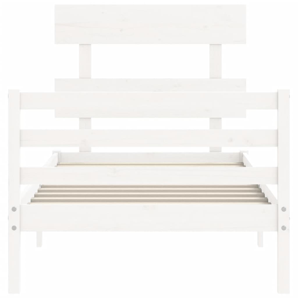 Cadre de lit sans matelas blanc bois massif - XIOS