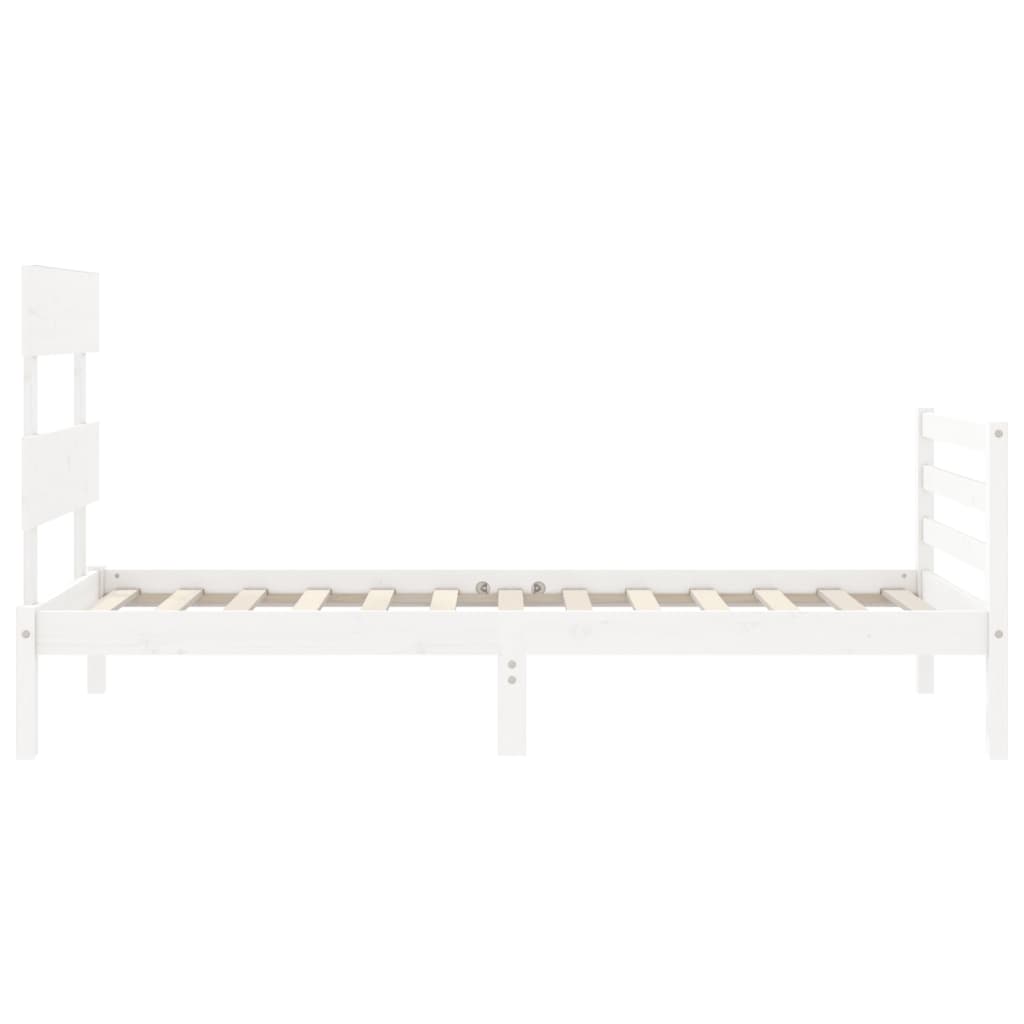 Cadre de lit sans matelas blanc bois massif - XIOS