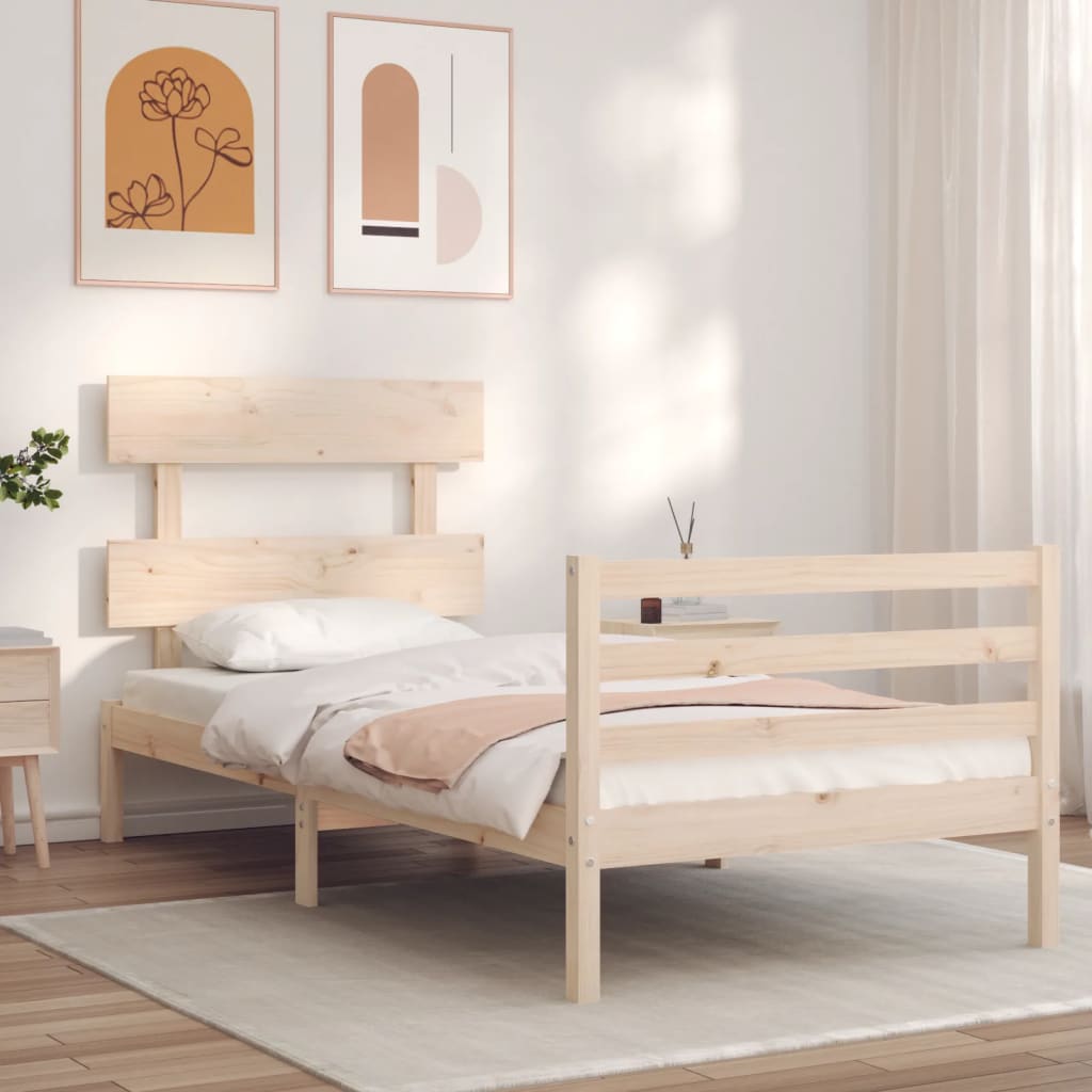 Cadre de lit sans matelas 90x200 cm bois massif - XIOS