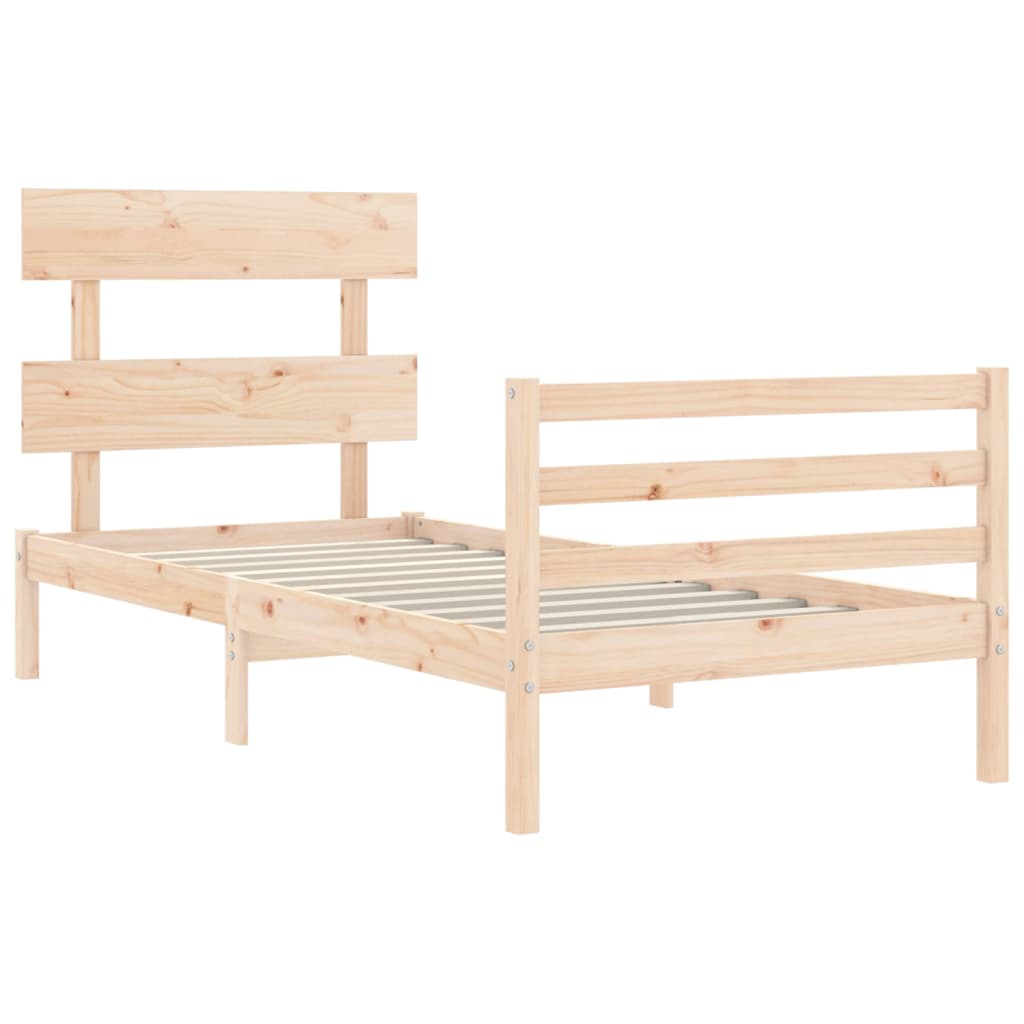 Cadre de lit sans matelas 90x200 cm bois massif - XIOS