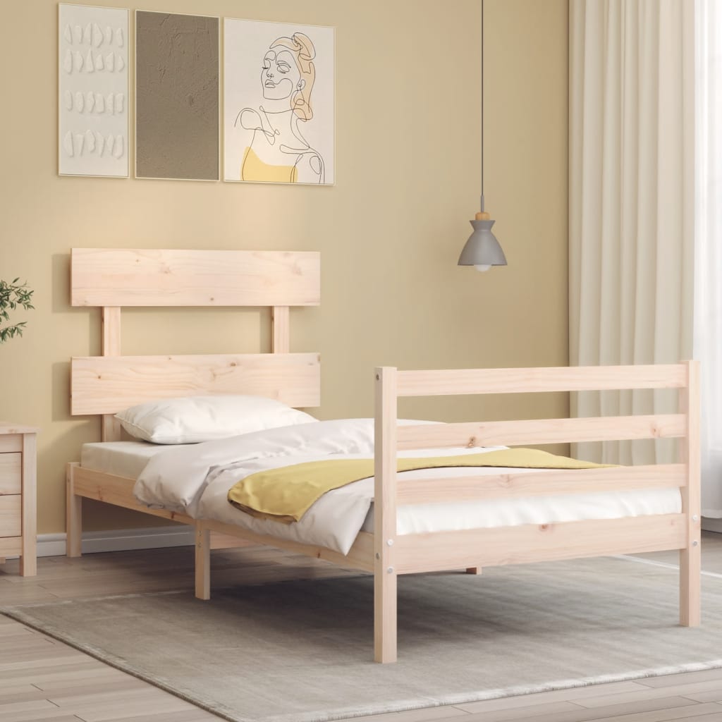 Cadre de lit sans matelas 90x200 cm bois massif - XIOS