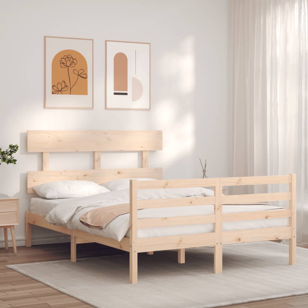 Cadre de lit sans matelas 120x200 cm bois massif - XIOS