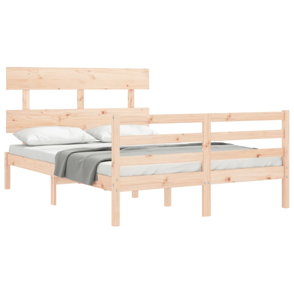 Cadre de lit sans matelas 120x200 cm bois massif - XIOS