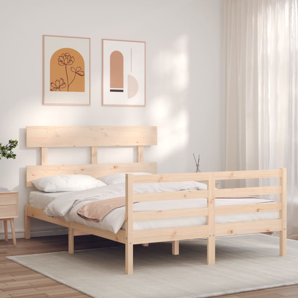Cadre de lit sans matelas 140x200 cm bois massif - XIOS