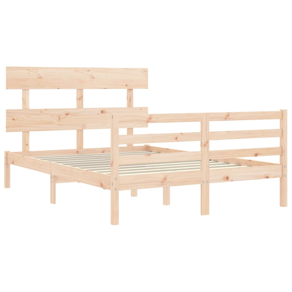 Cadre de lit sans matelas 140x200 cm bois massif - XIOS